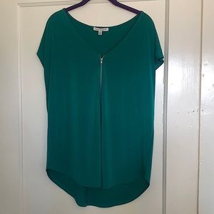 NWOT Teal/Seafoam Green Blouse with zipper, size XL